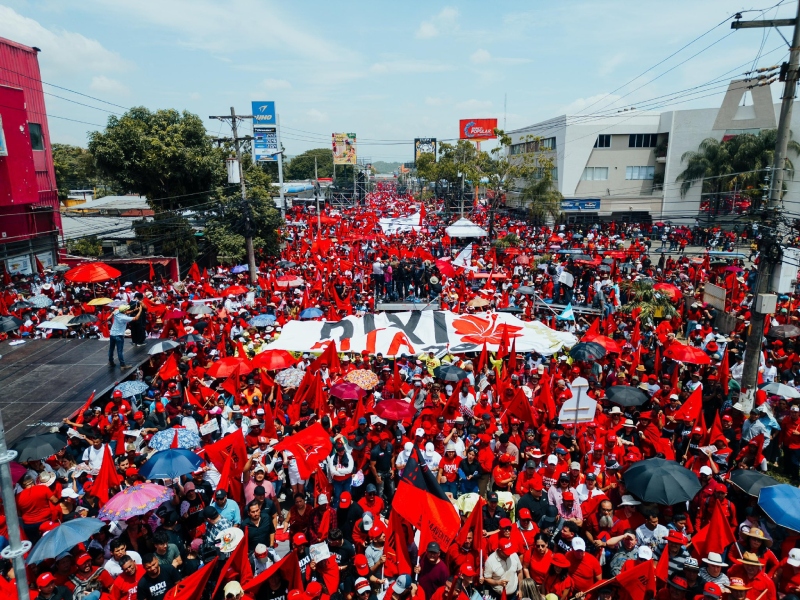 Manifestación de LIBRE en San Pedro Sula muestra fisuras internas y complica la campaña de Rixi Moncada
